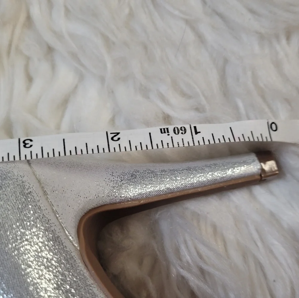 Silver Glitter Heels with Bow Accent - Picture 9 of 10